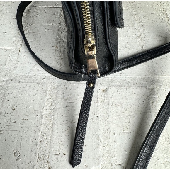 Sole Society  Black Pebbled Leather With Gold Tone Adjustable Strap‎ Crossbody - Picture 11 of 15